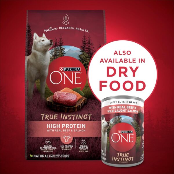 Purina ONE High Protein Wet Dog Food True Instinct Tender Cuts in Dog Food Gravy With Real Beef and Wild-Caught Salmon - (Pack of 12) 13 oz. Cans - Image 7