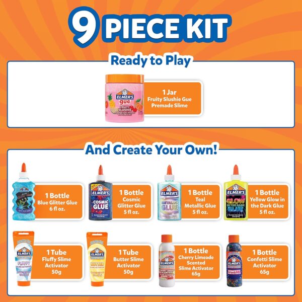 Elmer’s All-Star Slime Kit, Includes Liquid Glue, Slime Activator, and Premade Slime, 9 Count - Image 2
