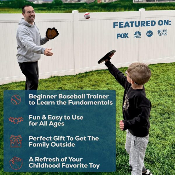 Toss and Catch Ball Set: Beginner Sticky Balls & Kids Baseball Training Glove Toy Paddle - Fun Baseball Games for Kids - Gifts for Boys & Girls - Velkro Ball and Catch Game - Outdoor Toy for Kids - Image 5