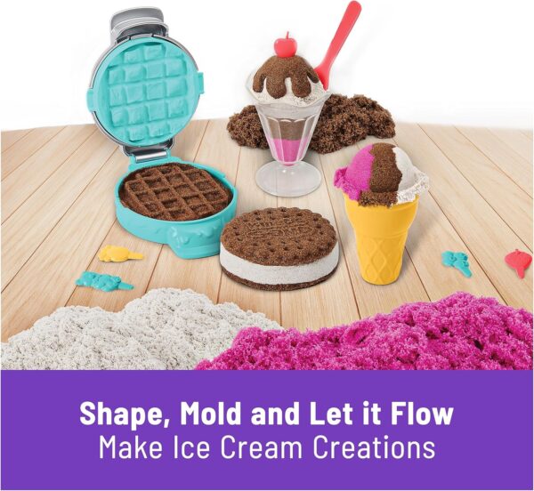 Kinetic Sand Scents, Ice Cream Treats Playset with 3 Colors of All-Natural Scented Play Sand and 6 Serving Tools, Sensory Toys for Kids Ages 3 and up - Image 3