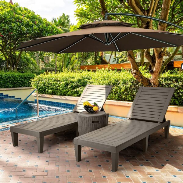 YITAHOME Outdoor Chaise Lounge Chairs Set of 4 with Adjustable Backrest, Sturdy Loungers for Patio & Poolside, Easy Assembly & Waterproof & Lightweight with 265lbs Weight Capacity, Taupe - Image 2