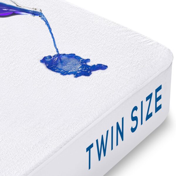 Utopia Bedding Waterproof Mattress Protector Twin Size, Premium Terry Mattress Cover 200 GSM, Breathable, Fitted Style with Stretchable Pockets (White) - Image 2