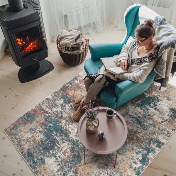 Area Rug Living Room Rugs: 8x10 Indoor Soft Fluffy Rug Abstract Carpet for Bedroom Kitchen Dining Room Floor Washable Plush Throw Large Accent Rug Home Office Nursery Decor - Multi - Image 7
