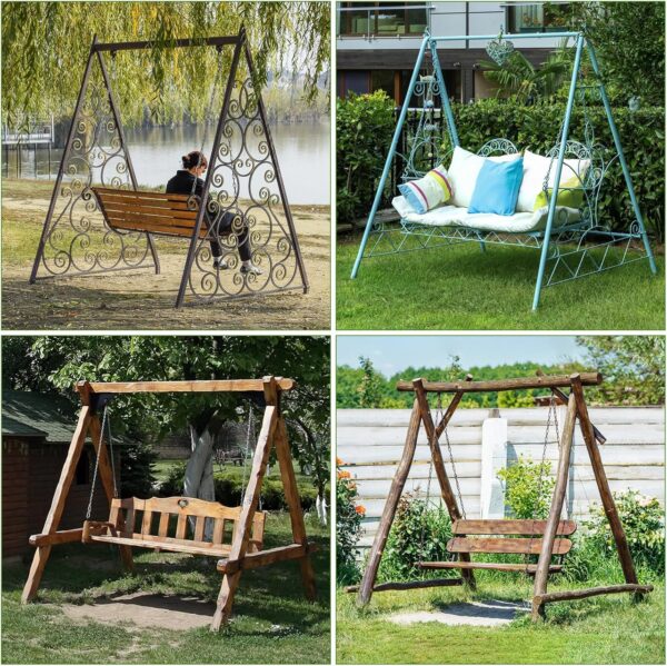 Kasla Outdoor Swing Cover, A Frame Patio Swing Cover,Swing Cover for Outdoor Furniture Porch Cover Glider Hammock Cover Waterproof 72" LX55 WX67 H - Image 6