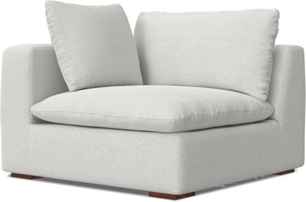 SIMPLIHOME Jasmine, 125 inch - Corner Sectional and Ottoman Sofa Set, Cloud Grey - Image 6