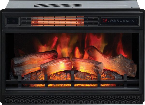 ClassicFlame 26" 3D Infrared Quartz Electric Fireplace Insert Plug and Safer Sensor, Black - Image 4