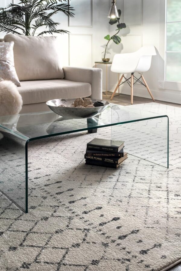 nuLOOM 10x14 Moroccan Blythe Area Rug, Grey, Faded Bohemian Design, Stain Resistant, For Bedroom, Dining Room, Living Room, Hallway, Office, Kitchen, Entryway - Image 2