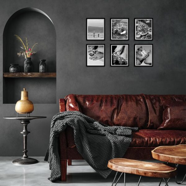 Fashion Wall Art Prints Set of 6 Feminist Black and White Glam Posters Retro Luxury Modern Women Champagne Mirror Ball Canvas Wall Decor for Living Room Bedroom (B, 8"x10" UNFRAMED) - Image 5