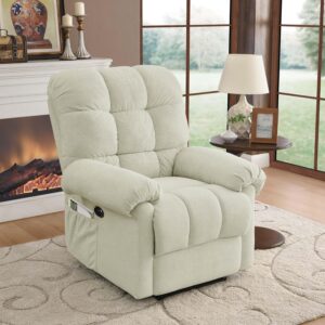 Power Recliner, Oversized, Cream