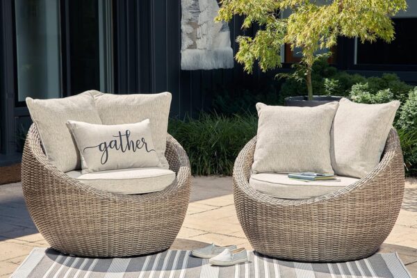 Signature Design Ashley DANSON Swivel Lounge with Cushion, 2 Count, Light Brown - Image 2