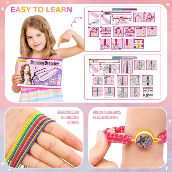 Dpai Friendship Bracelet Making Kit for Girls,DIY Arts and Crafts Toys,Jewelry String Maker Kit,The Best Birthday Gifts Ideas for Girls 6 7 8 9 10 11 12+ Years Old（Pink） - Image 4