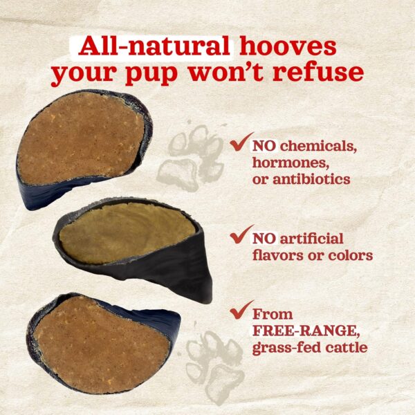 Natural Farm Chicken Filled Cow Hooves for Dogs (4-Pack), Long-Lasting Natural Hoof Beef Bone Treats, Best for Small, Medium & Large Dogs - Image 4