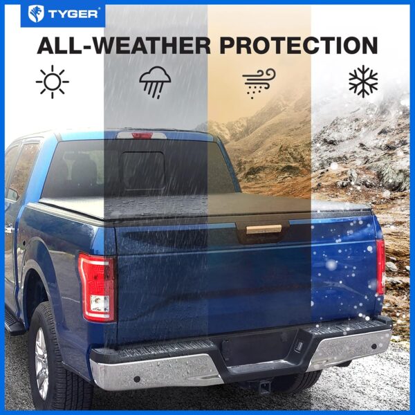 Tyger Auto T1 Soft Roll-up Truck Bed Tonneau Cover Compatible with 2019-2024 Chevy Silverado GMC Sierra 1500 (Not Fit 19 LD; 19-24 Classic) | 5'10" (70") Bed | TG-BC1C9053 - Image 4