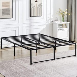 VECELO 16" Queen Bed Frame/Metal Platform Mattress Foundation/No Box Spring Needed