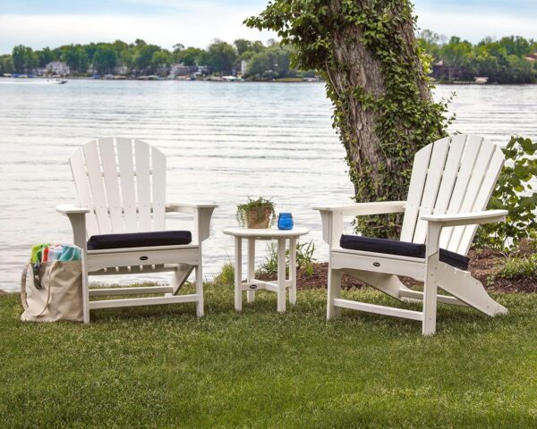 TREX Outdoor Furniture Yacht Club 3-Piece Shellback Adirondack Chair Set with Side Table - Image 6