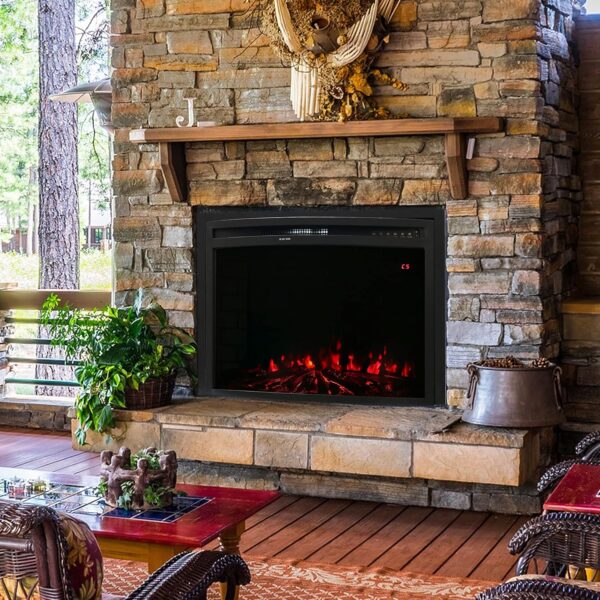 Sunnydaze Cozy Warmth 30-Inch Indoor Electric Fireplace Insert - 9 Color Options for Flames/Logbed - Image 5