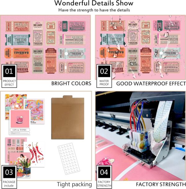 Luodroduo Retro Wall Art Prints Set of 6 Aesthetic Gallery Pink Preppy Posters Trendy Maximalist Eclectic Canvas Funky Retro Coquette Wall Decor for Living Room Bedroom Corridor (D, 8"x10" UNFRAMED) - Image 4