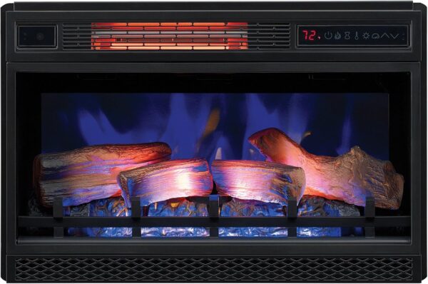 ClassicFlame 26" 3D Infrared Quartz Electric Fireplace Insert Plug and Safer Sensor, Black - Image 3