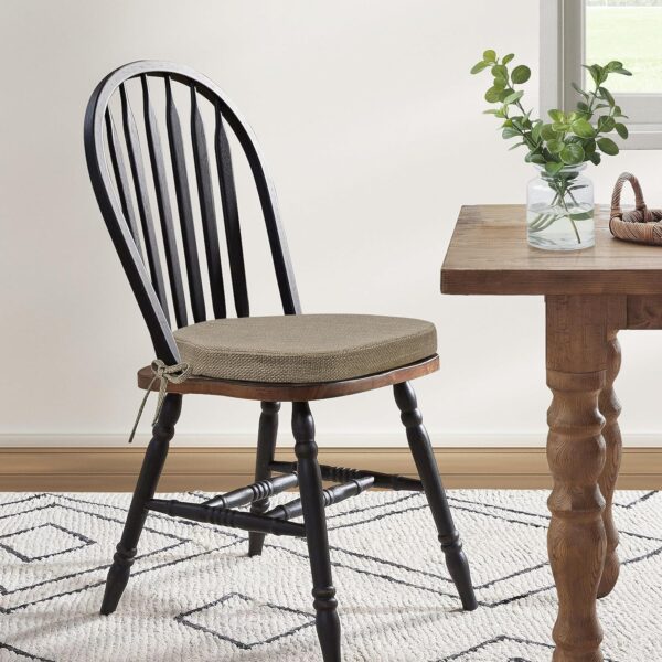 Shinnwa Dining Chair Cushions Set of 4 Windsor Chair Pads for Dining Room High-Resilience Foam Seat Cushions for Kitchen Chairs with Ties & Textured Cover, 4 Pack, 16.5 x 15.5 x 2 Inches - Image 7