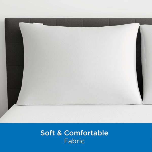 Set of 2 Standard/Queen AllerEase Pillow Protectors - Moisture Wicking, Advanced Allergy Protection - Premium Polyester, Zippered Protectors - Image 5