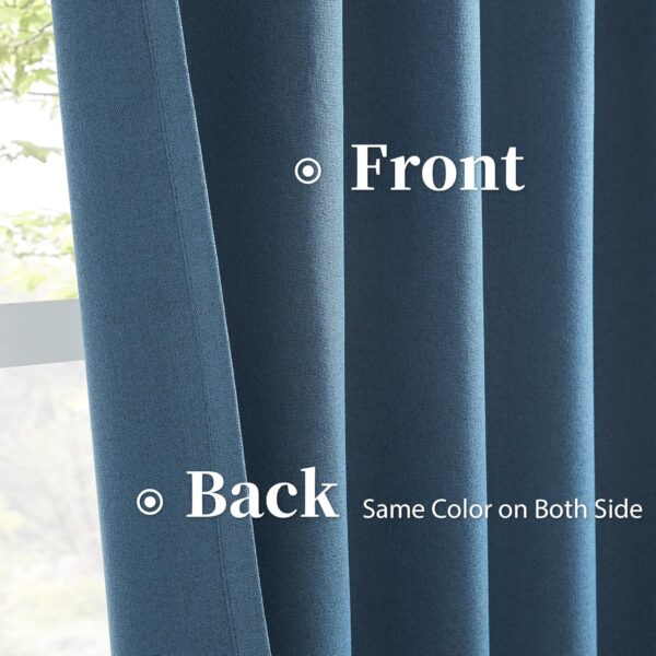 KEQIAOSUOCAI Short Blackout Curtains Denim Blue - 45 Inch Windwo Blinds & Shades for RV, Narrow Wide Draperies for Bathroom Boys Nursery Bedroom W34 x L45 Back Tab Loop Pocket, 2 Panels Set - Image 4