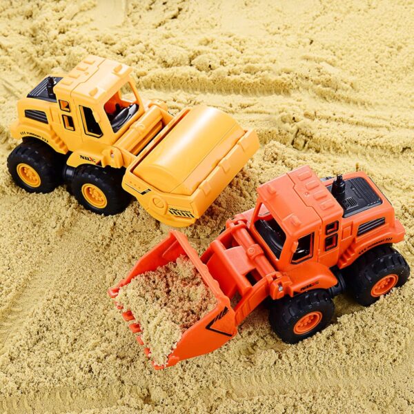 Beestech Construction Toys for 3 Years Old Boys Girls Kids, Friction Powered Construction Truck Toys Vehicles Sand Toys Trucks Excavator, Bulldozer, Road Roller (Colorful 4 Pack) - Image 4