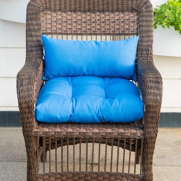 QILLOWAY Outdoor Patio Wicker Seat Cushions Group Loveseat/Two U-Shape/Two Lumbar Pillows for Patio Furniture,Wicker Loveseat,Bench,Porch,Settee of 5 (Charcoal Grey/Black) - Image 4
