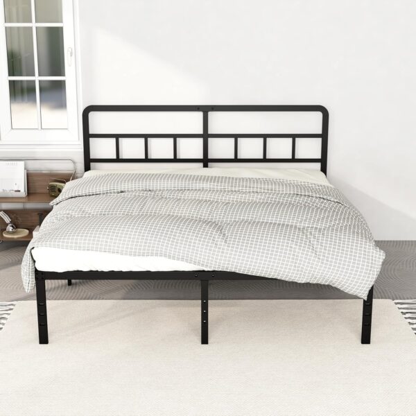 16 Inch California King Bed Frames with Headboard, Metal Platform No Box Spring Needed Heavy Duty Steel Slat Mattress Foundation/Easy Assembly/No Noise/Black - Image 7