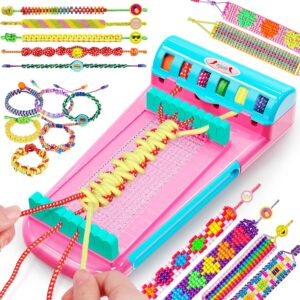 Flooyes Friendship Bracelet Making Kit for Girls，7 8 9 10 11 12 Years Old Girl Birthday Gifts，Jewelry DIY Crafts for Girls 8-12, Popular Style Crafts String Maker Tool Handmade Kids Toys