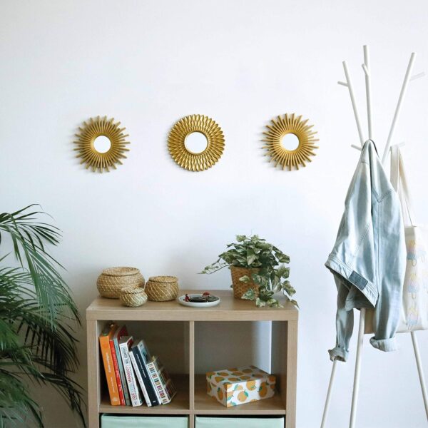 Gold Mirrors for Wall Pack of 3 - BONNYCO | Wall Mirrors for Room Decor & Home Decor | Gold Round Mirrors for Wall Decor | Circle Mirrors Modern Wall Decor Gifts for Women & Moms | Decorative Mirrors - Image 5