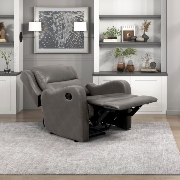 Lexicon Recliner Chair Living Room Reclining Sofa Chair, Home Theater Seating Modern Recliner, Manual Recliner Sofa Chair for Living Room/Office/Apartment, Wall Hugger Recliner, Gray
