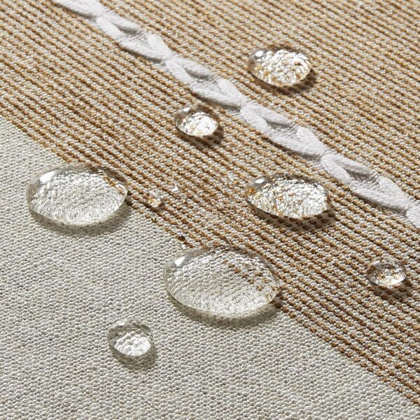 ZeeMart Rustic Cotton Linen Table Cloth Rectangle Table Cloths 60x84 Inch Brown, Farmhouse Style Heavy Weight Contrast Neutral Tablecloth, Water Resistant Burlap Tablecloths - Image 6
