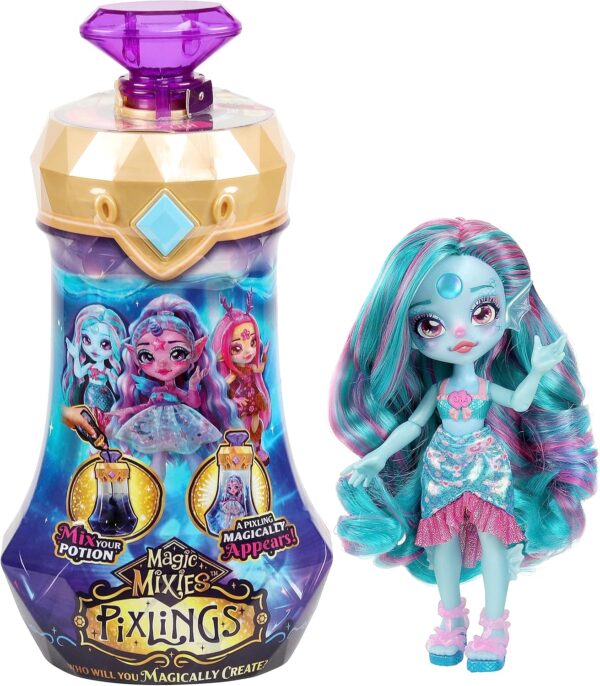 Magic Mixies Marena The Mermaid Pixling. Create a Magic Potion to Reveal a 6.5" Doll Inside a Potion Bottle, Small