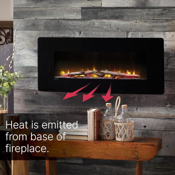 Dimplex Winslow Wall Mounted Electric Fireplace, 42" Inch, Black, 1400W - Modern Wall Electric Fireplace with Heater, Multiple Media Options, Remote Control - Slim Fireplaces for Living Room, Bedroom - Image 6