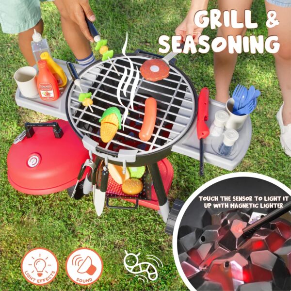 JOYIN 34 PCS Kitchen Toy Set, Toy BBQ Grill Set, Cooking Toy Set, Little Chef Play, Kids Grill Playset Interactive BBQ Toy Set for Kids, Christmas Birthday Gift for Boys Girls Kids - Image 2