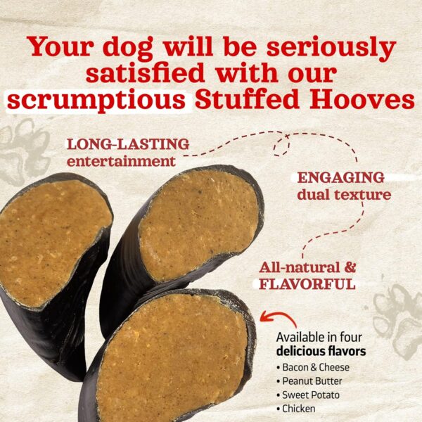 Natural Farm Chicken Filled Cow Hooves for Dogs (4-Pack), Long-Lasting Natural Hoof Beef Bone Treats, Best for Small, Medium & Large Dogs - Image 2