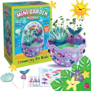 Creativity for Kids Mini Garden Mermaid Terrarium Kit - Crafts and Gifts for Girls Ages 6-8+, Stocking Stuffers