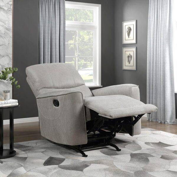 Lexicon Sanibel 35.5" W Microfiber Rocker Recliner, Gray - Image 4