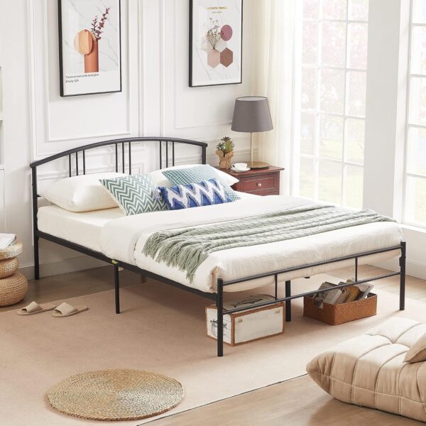 VECELO 14 inch Full Size Bed Frame Metal Platform Mattress Foundation with headboard Footboard Steel Slat Support/No Box Spring Needed/Easy Assembly - Image 3