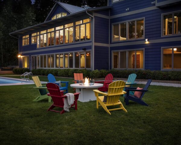 Polywood AD420BL Modern Adirondack Chair, Black - Image 7