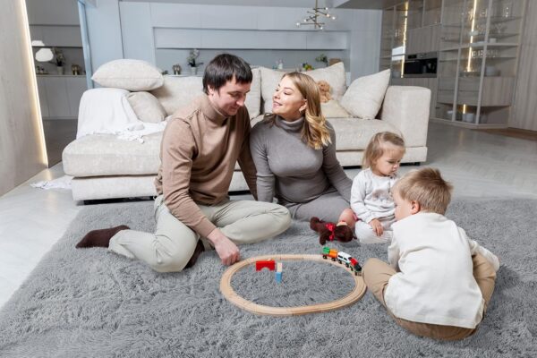 LOCHAS Ultra Soft Indoor Modern Area Rugs Fluffy Living Room Carpets for Children Bedroom Home Decor Nursery Rug 4x5.3 Feet, Gray - Image 7