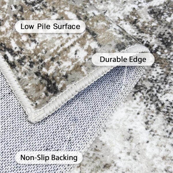 GENIMO Washable Area Rugs for Living Room Bedroom, 8x10 Modern Abstract Non Slip Rug, Low Pile Soft Contemporary Indoor Floor Carpet Cover for Dinning Room Kitchen, Slate - Image 7