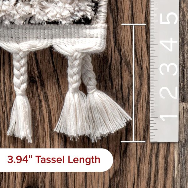 nuLOOM 7x9 Ansley Moroccan Tassel Area Rug, Grey, High-Low Textured Bohemian Design, Plush High Pile, Stain Resistant, For Bedroom, Living Room, Hallway, Entryway - Image 6