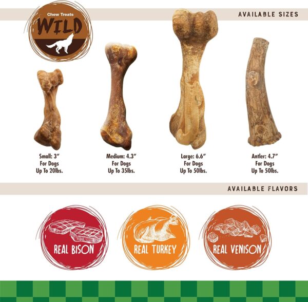 Nylabone Healthy Edibles WILD Antler Natural Long Lasting Venison Flavor Dog Chew Treats Medium/Wolf (2 Count) - Image 6