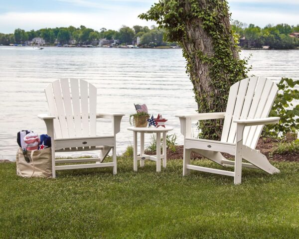 TREX Outdoor Furniture Yacht Club 3-Piece Shellback Adirondack Chair Set with Side Table - Image 3