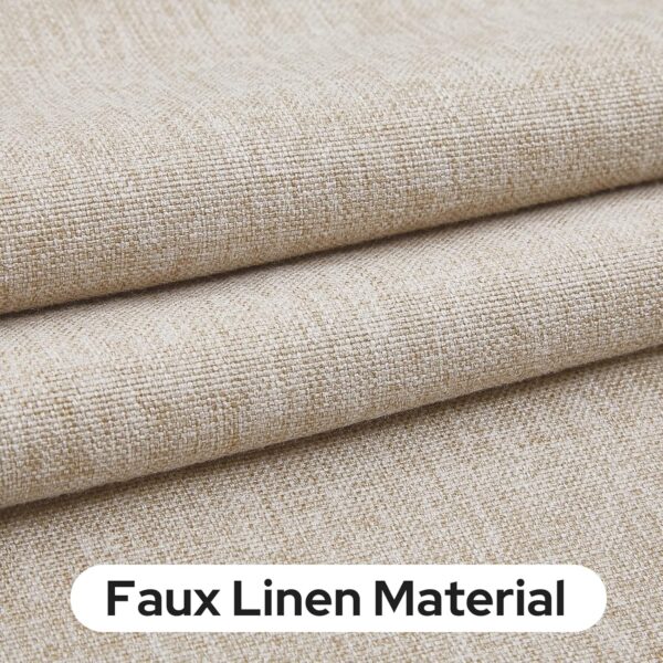 HOMEIDEAS Natural Linen French Door Curtains, Privacy Door Window Curtains Panel, French Door Shade for Door Window, Thermal Insulated Door Window Covering for Bedroom, W26 x L40 Inch, 1 Panel - Image 2