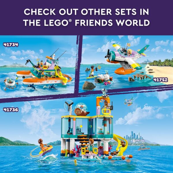 LEGO Friends Sea Rescue Center 41736 Building Toy for Ages 7+, with 3 Mini-Dolls, 2 Otters, a Seahorse, Turtle and Water Scooter, a Great Birthday Gift for Pretend Ocean Rescue Play - Image 6