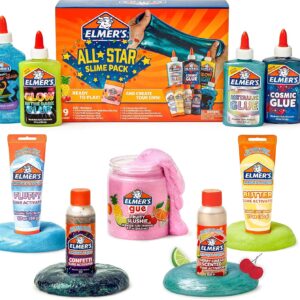 Elmer’s All-Star Slime Kit, Includes Liquid Glue, Slime Activator, and Premade Slime, 9 Count