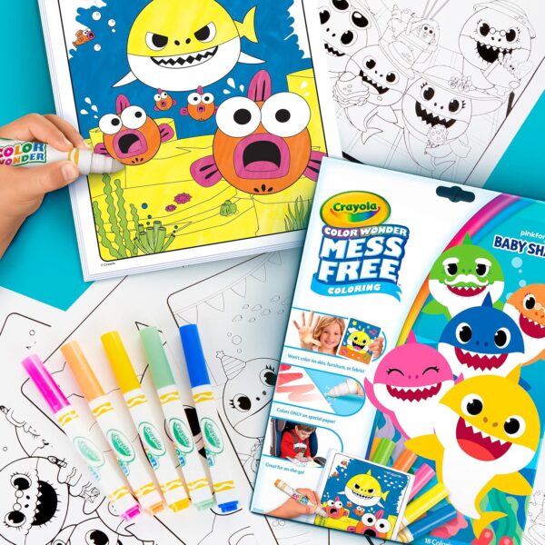 Crayola Baby Shark Color Wonder Pages, Mess Free Coloring for Toddlers, Toddler Coloring Activity, Travel Toy, Gift for Kids - Image 6