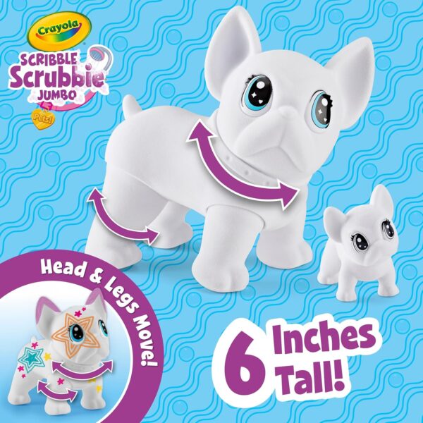 Crayola Scribble Scrubbie Jumbo (6 inch), Posable Kids Toy Animal, French Bulldog Toy, Coloring Gift for Girls & Boys, 3+ - Image 3